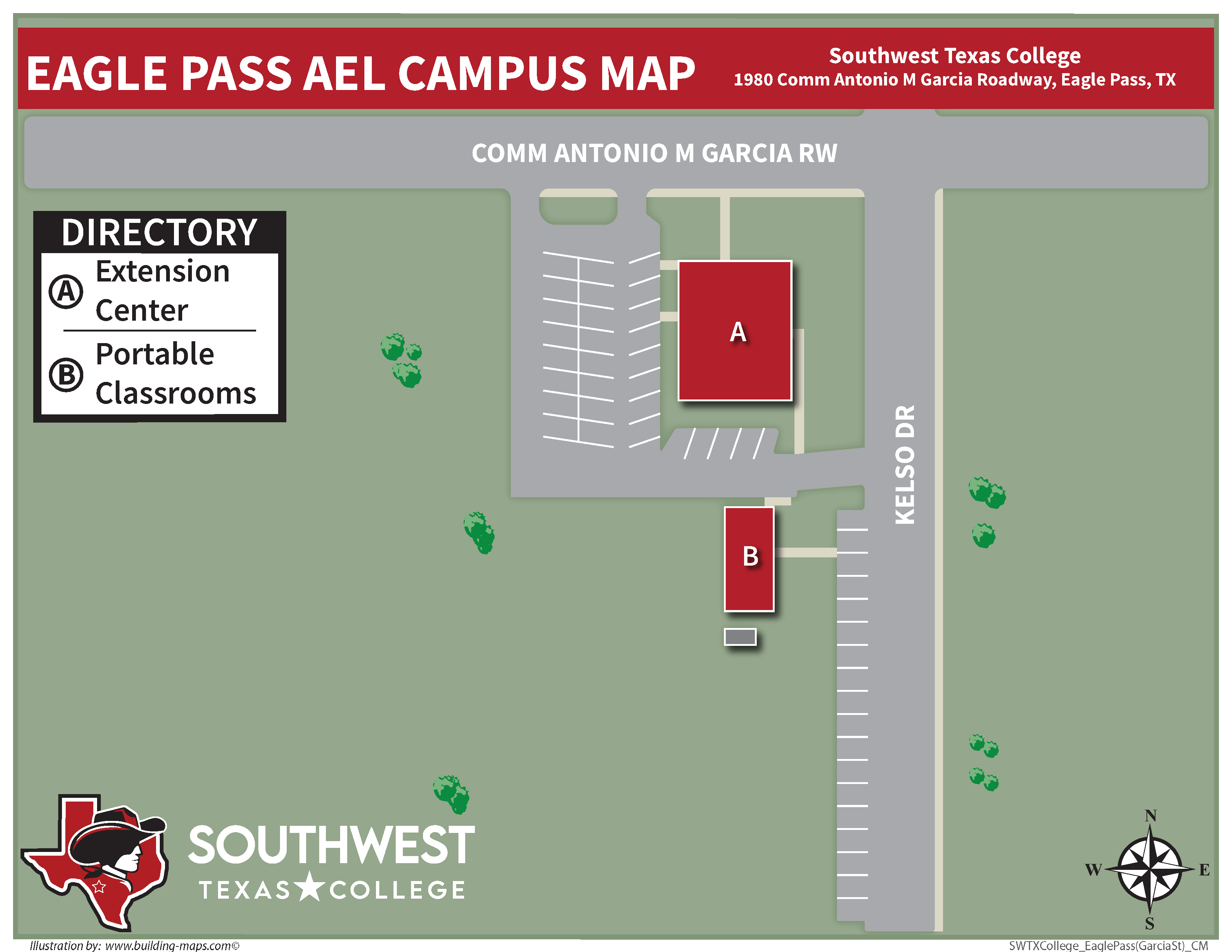 Eagle Pass Adult Education & Literacy Campus Map with Building ID