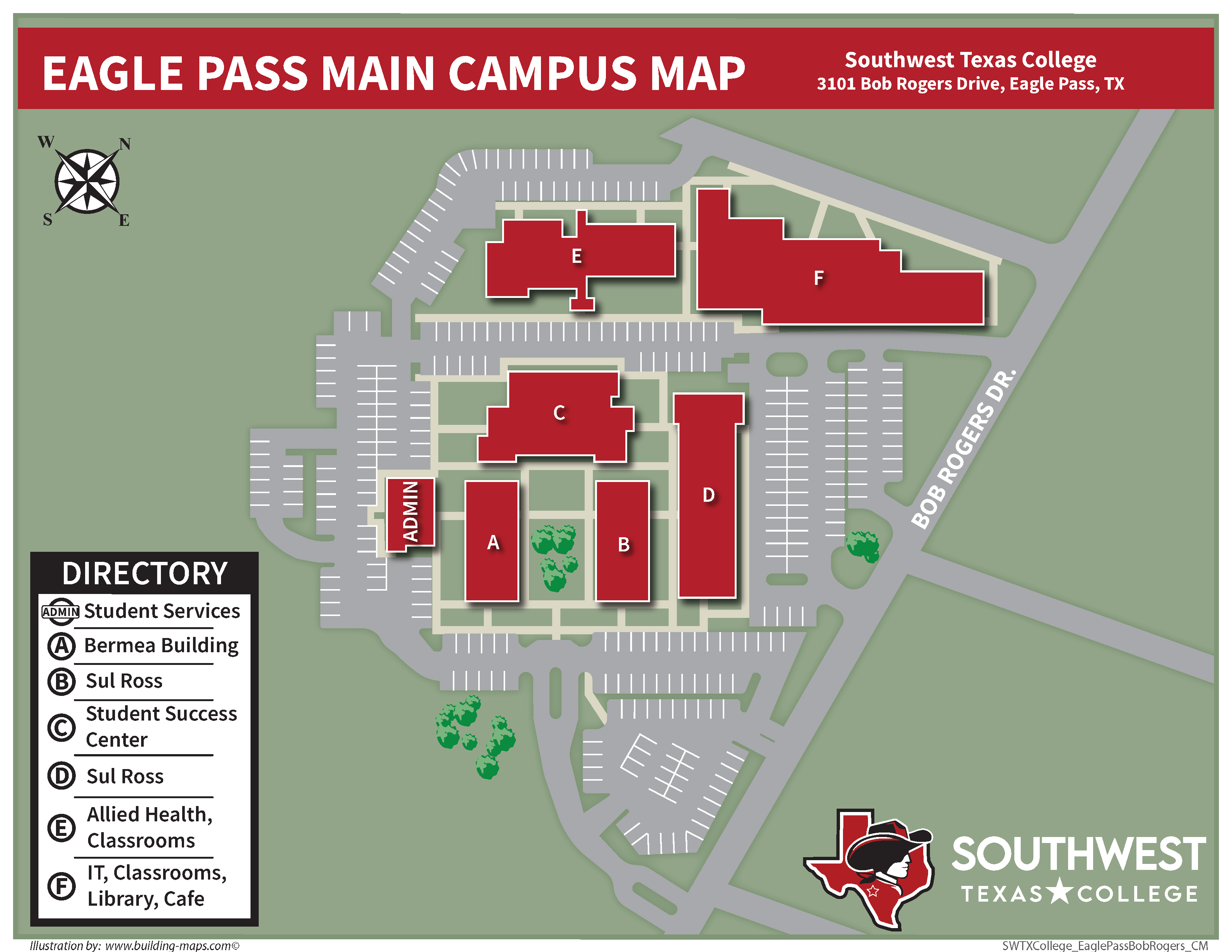 Eagle Pass Campus Map with Building ID