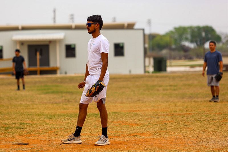 Intramural sports team plays softball at the SWTJC softball field.