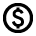 Black money symbol icon