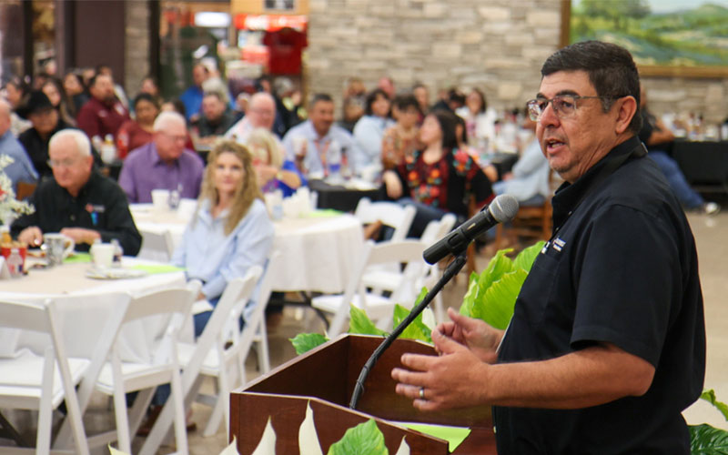 SWTX President, Dr. Hector Gonzales speaks at the 2025 Dean's Breakfast.