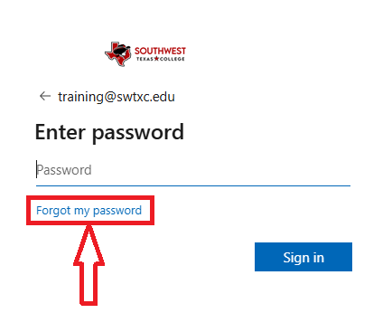 Forgot My Password Prompt