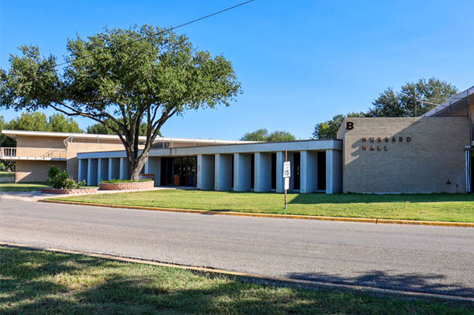 Front view of Hubbard Hall Dorm, Building B